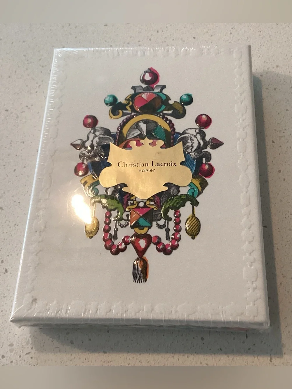 Christian Lacroix papier Note card Set 8 embossed cards with printed envelopes